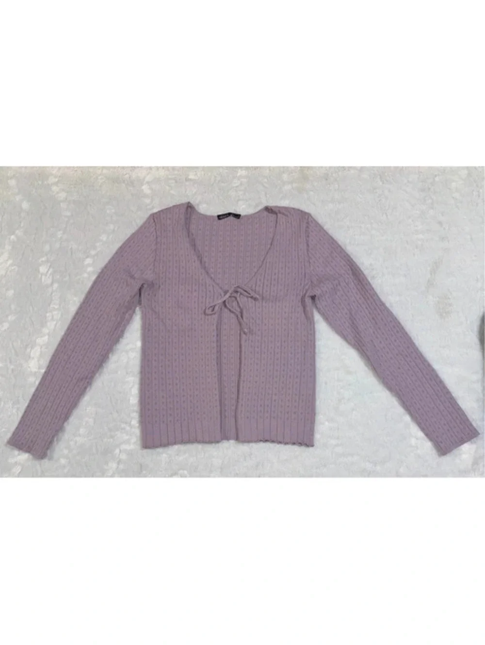 Sweater cardigan with tie front
